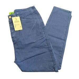 NWT Sr vs Sandrine Rose Blue Straight Leg Cotton Jeans, Women's Size 25